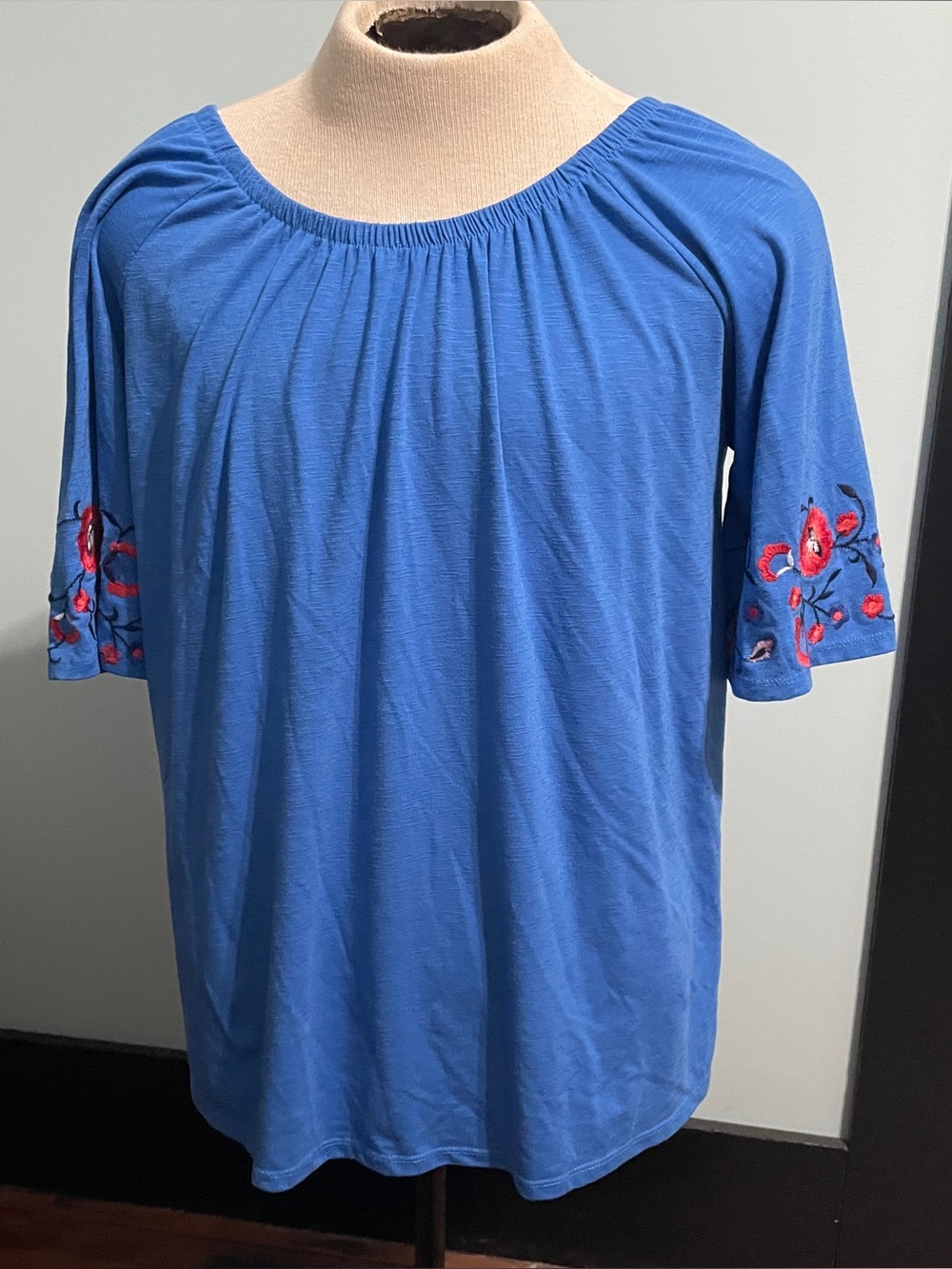 Westport 1x Blue Floral Blouse